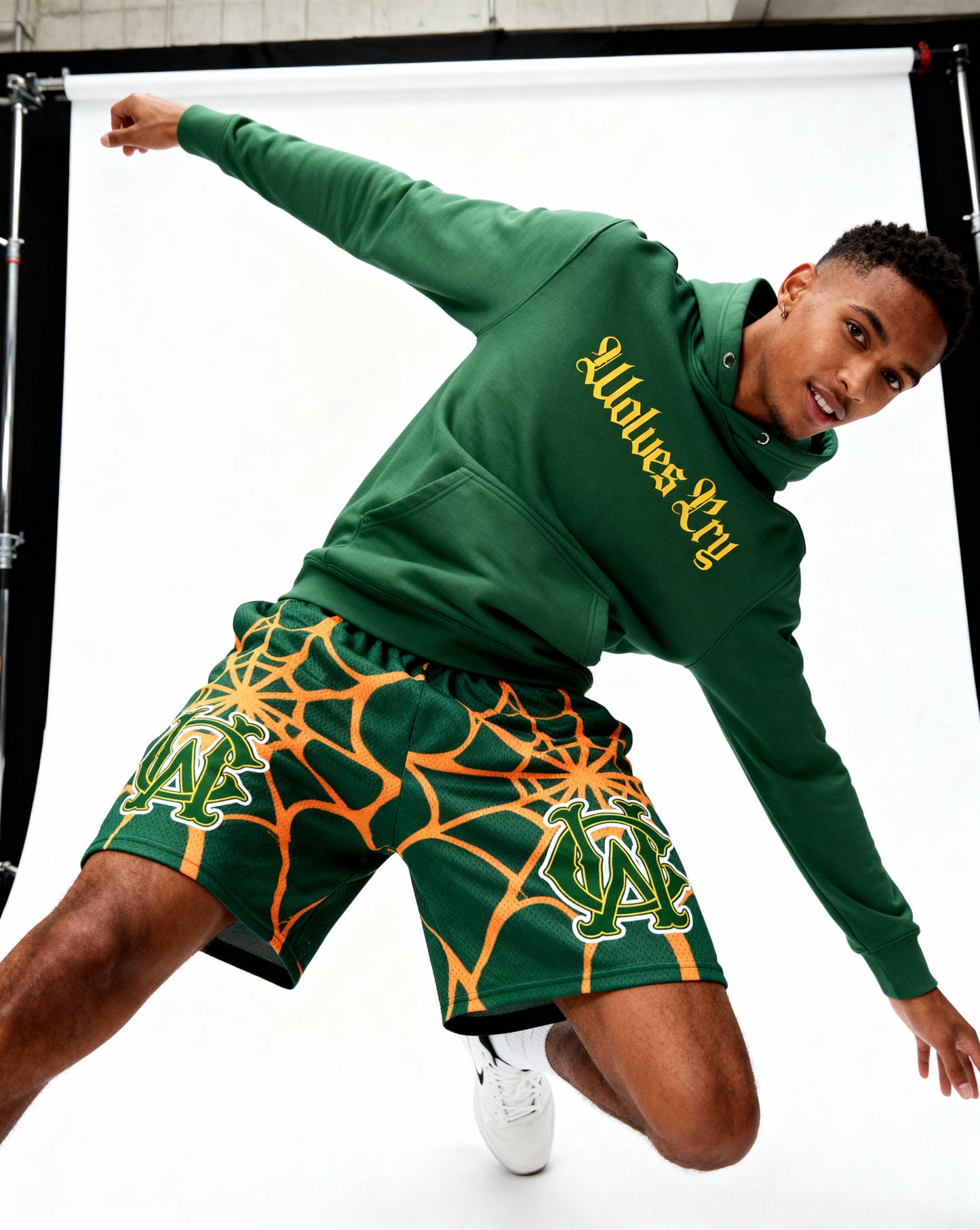 Everyday Spellout Hoodie — Forest Green & Yellow
