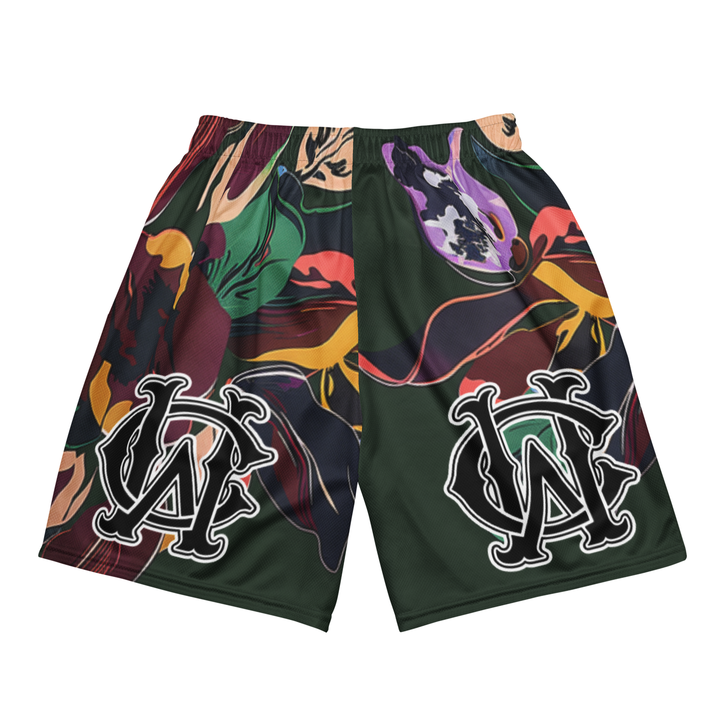 OG Mesh Shorts in Asymmetrical Floral – “Green Heat” Edition