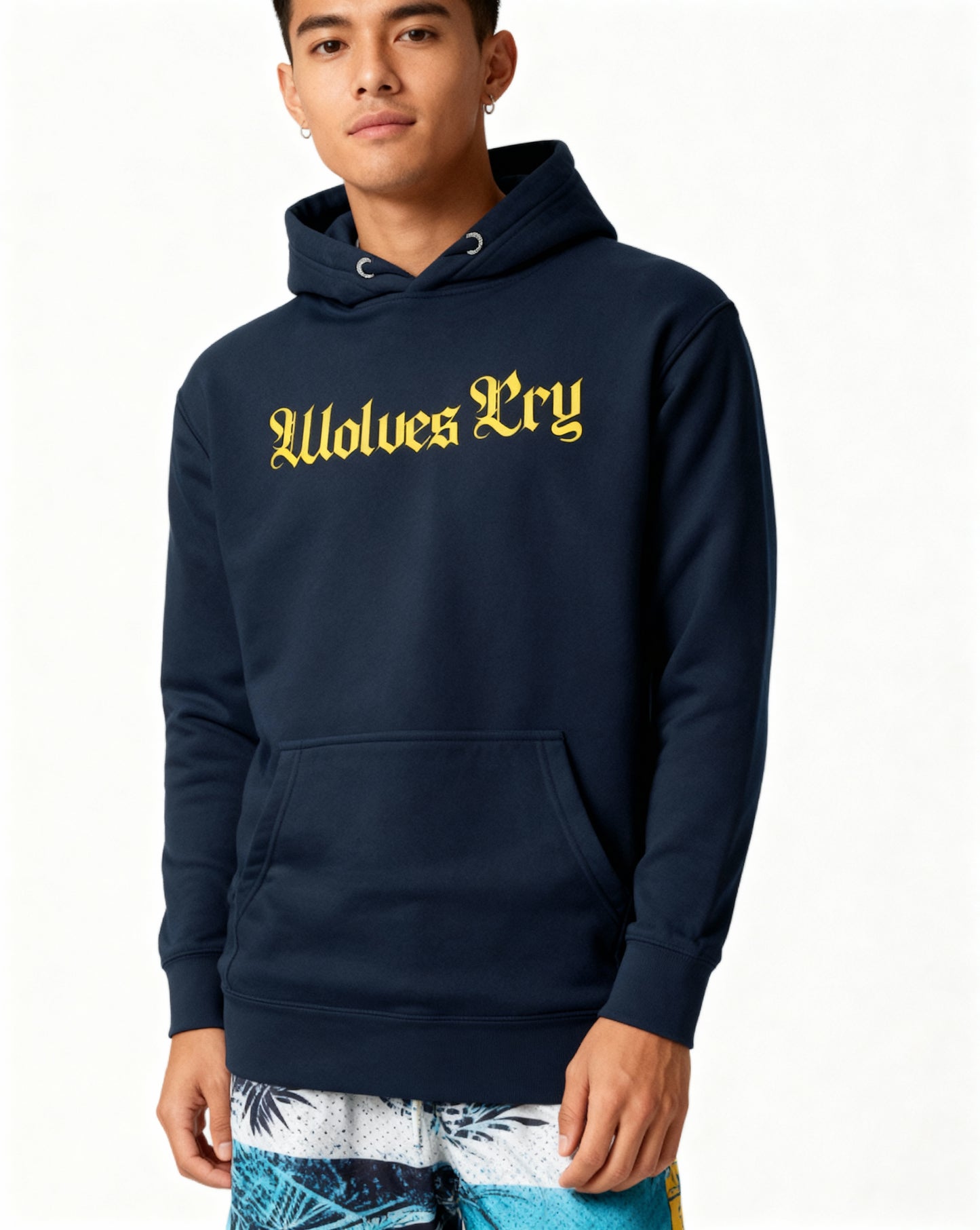 Everyday Spellout Hoodie — Navy & Yellow