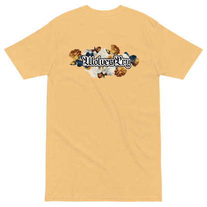 Wolves Cry Bousquet tee yellow back floral graphic heavyweight cotton t-shirt