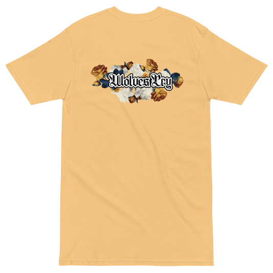Wolves Cry Bousquet tee yellow back floral graphic heavyweight cotton t-shirt