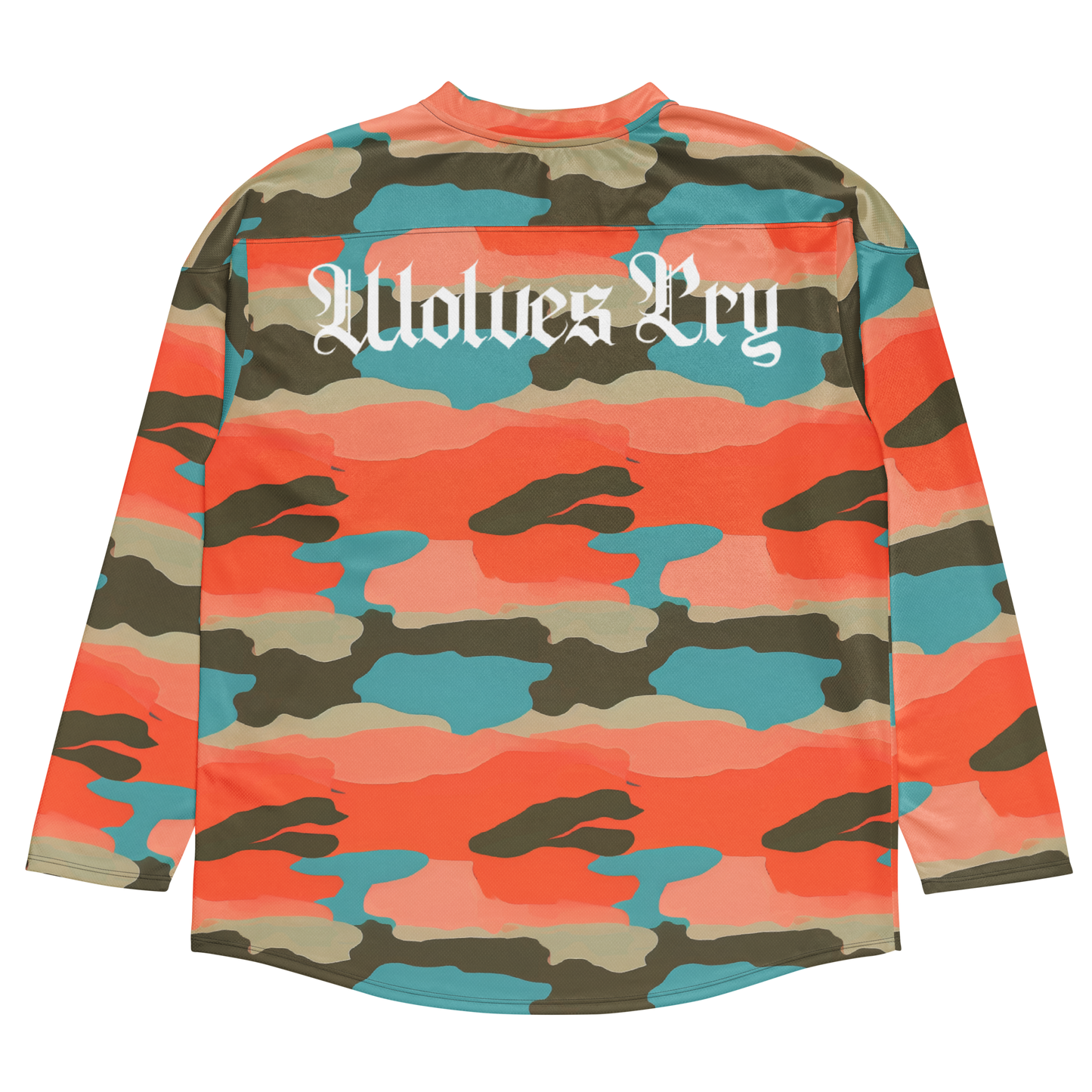 Full-body motion shot of Wolves Cry Marrakech Camo Jersey — blending utility and modern street energy.